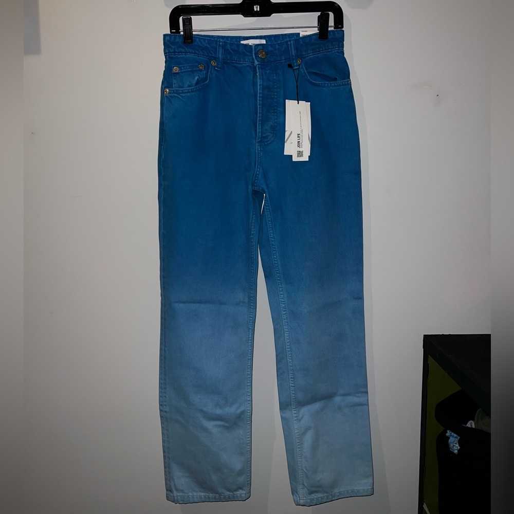 Zara Blue Gradient Straight Leg Jeans NWT